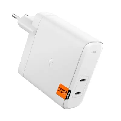 Spigen 140W Dual USB-C Wandladegerät für MacBook Pro, HP, Dell, iPad, iPhone – Fast Charging PD 3.1