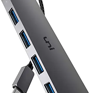 USB C Hub mit 4-Port USB 3.0 - ultradünn aus Aluminium für MacBook, iPad, Dell XPS, Surface und iPhone 15