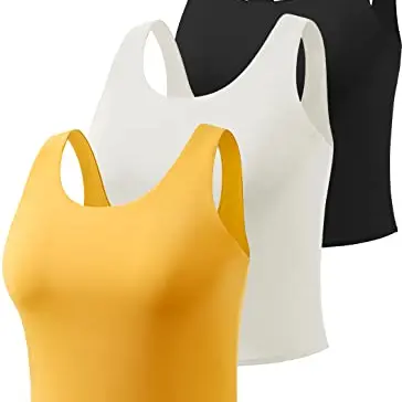 Star Vibe 3er Pack Damen Sport Crop Tops - Black/White/Yellow
