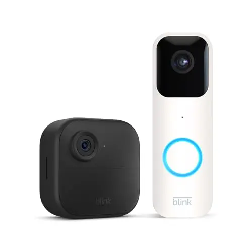 Blink Outdoor Kamera + Videotürklingel in Weiß | Kabellos, HD-Qualität, 2 Jahre Batterielaufzeit
