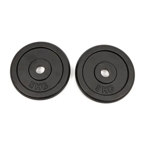 Worqout Hantelscheiben Set, 2x 5kg, Ø 30 mm, Gusseisen für Krafttraining