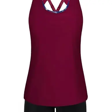Hanna Nikole Damen Badekleid 3-teilig Hochwaist Tankini mit Push-Up Bikini-Tops und Bauchweg Shorts