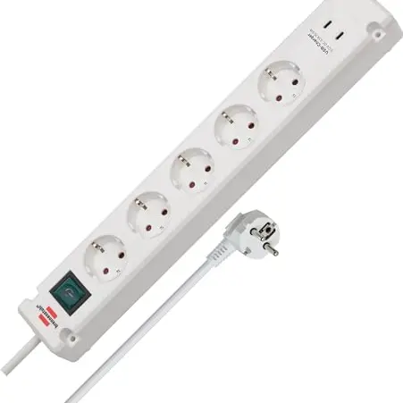 Brennenstuhl Bremounta 5-Fach Steckdosenleiste mit USB C und 3m Kabel - weiß