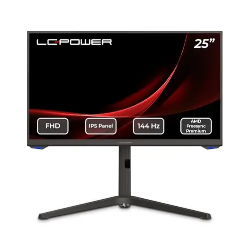 LC-POWER LC-M25-FHD-144 24,5" Gaming Monitor - Full HD, 144 Hz, Fast IPS, Höhenverstellbar, USB-C