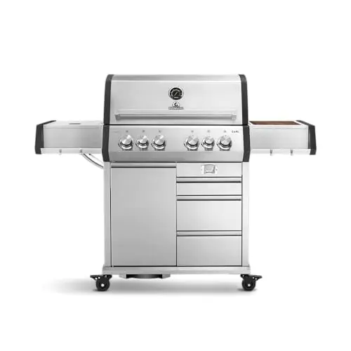 BURNHARD® Gasgrill Big EARL mit 4 Brennern und Abdeckhaube, inkl. Gusseisen Grillrost