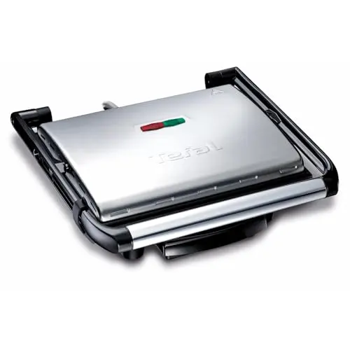 Tefal Kontaktgrill Inicio GC241D, Elektrogrill für Paninis und Toasts, 2000W, Edelstahl/Schwarz
