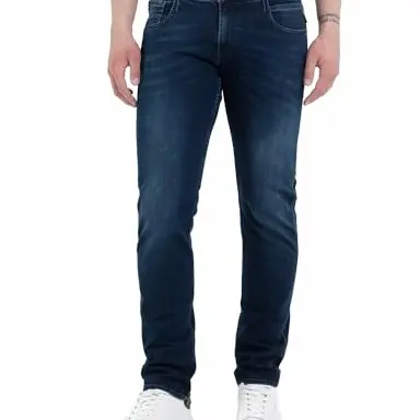 Replay Herren Slim-Fit Jeans Anbass, Dark Blue, 31W / 32L