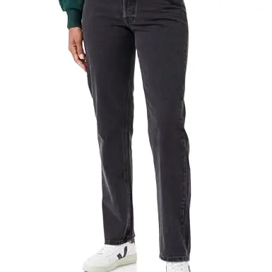 Jack&Jones Damen JXSEOUL Straight Jeans, Black Denim, Größe 25W / 30L
