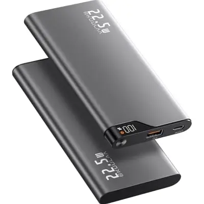 2x Power Bank 10000mAh, Tragbare Slim Ladegeräte für iPhone 16/15/14/13/12 Pro Max, Samsung und mehr