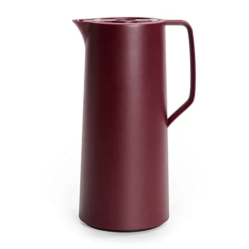 Emsa Motiva Isolierkanne, 1 Liter, weinrot, Nordisches Design, Made in Germany