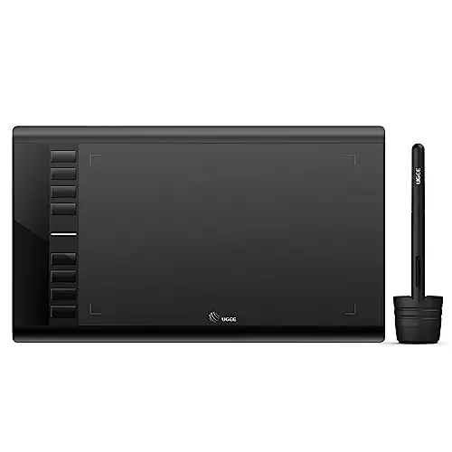 Ugee M708 Zeichentablett, 10 x 6 Zoll, 8192 Druckstufen, Grafiktablett für PC (Win/Mac/Chrome OS/Linux)
