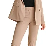 NA-KD Damen Taillierte Anzughose, Dunkelbeige, Größe 38