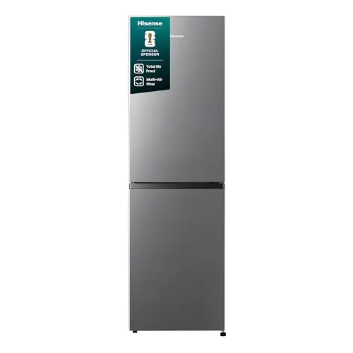 Hisense Kühl-Gefrierkombination NoFrost+ mit 171 l Kühl- und 85 l Gefrierraum, 182,4 cm hoch, Edelstahl-Look, leise und energieeffizient