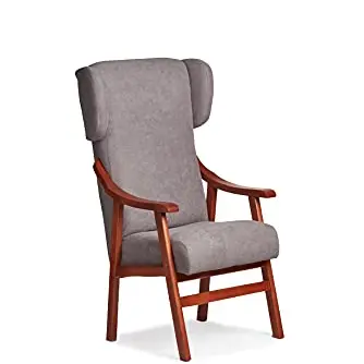 Gasten a gusto Ohrenstuhl grau aus Holz und Stoff, 117 x 69 x 57 cm