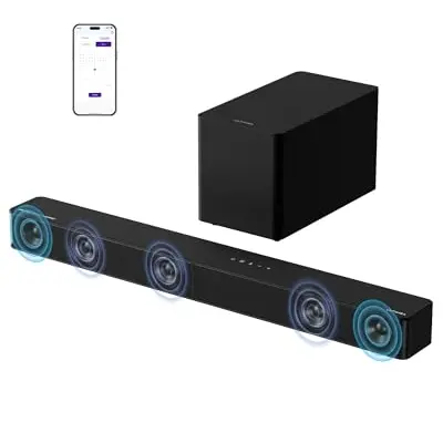 ULTIMEA 5.1ch Soundbar mit Dolby Atmos und Subwoofer, 340W Heimkino Surround Sound für TV