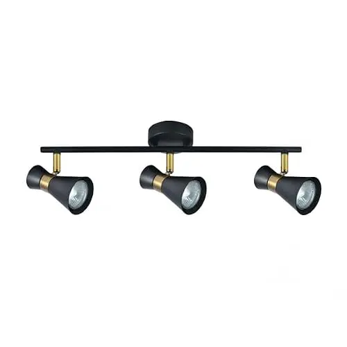 Elegante GU10-Steckdosenleiste in Schwarz mit Leder, 15 x 48,5 x 8,5 cm – stilvolle Beleuchtung