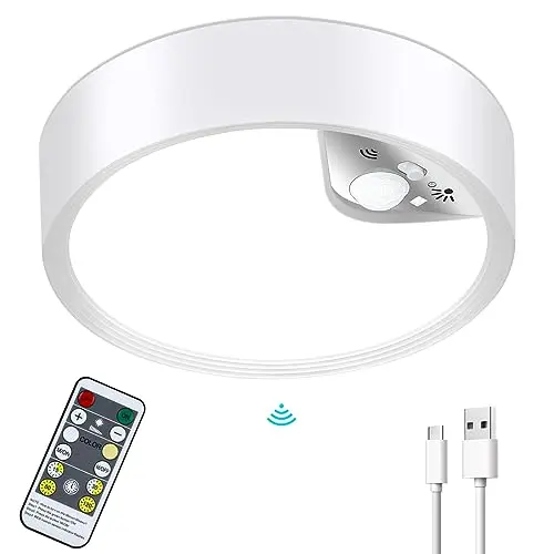 Lightess LED Deckenleuchte mit Bewegungsmelder - Dimmbar und wiederaufladbar für Flur, Küche, Bad und mehr