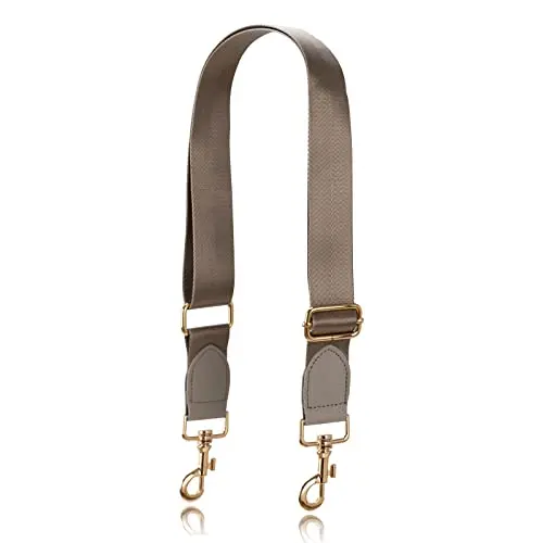 Allzedream Crossbody Bag Damen, verstellbarer Gurt, Wechselgurt, Taupe Gold Leder