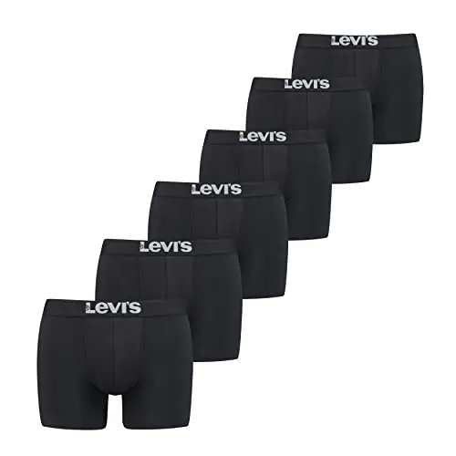 Levi’s Basic-Boxerslips aus Bio-Baumwolle, atmungsaktive Herrenunterwäsche, 6er-Pack