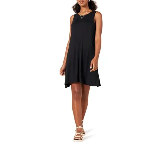 Amazon Essentials Damen Tanktop-Swingkleid, Schwarz