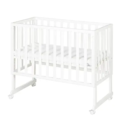 roba Beistellbett Safe Asleep® 3-in-1, 45 x 90 cm, höhenverstellbar, inkl. Matratze & Barriere, Holz weiß