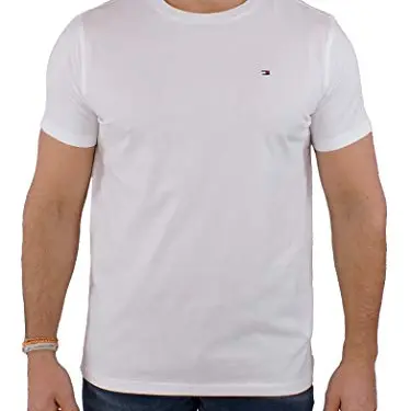 Tommy Hilfiger Herren T-Shirt Kurzarm Weiß, M