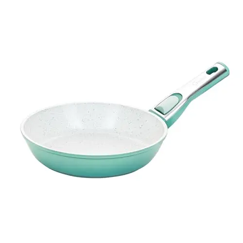 Genius Cerafit Revolution 20cm Keramik-Antihaftpfanne, induktionsgeeignet, spülmaschinenfest, abnehmbarer Griff, türkise Farbe