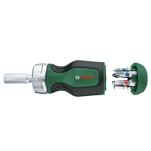Bosch Stubby Ratschenschraubendreher 6-teilig mit integriertem Bit Magazin