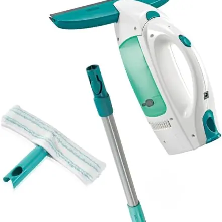 Leifheit Fenstersauger Set Dry & Clean mit Stiel und Einwascher für streifenfreie Reinigung