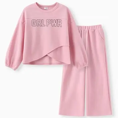 PATPAT Bekleidungsset für Mädchen, Langarm T-Shirt & Hosen, Activewear 5-14 Jahre, Kinderkleidung 134-140 cm