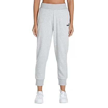 PUMA Damen Sweatpants Jogginghose, Hellgrau, Größe L