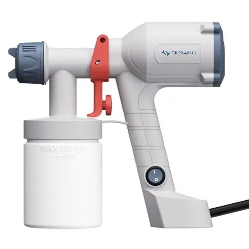Tilswall Farbsprühsystem 600ml, leichte elektrische Spritzpistole mit 2 Düsen und 3 Sprühmustern, ideal für Wände und Möbel