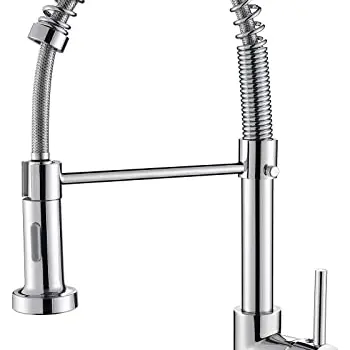 Cobbe Küchenarmatur mit Pull-Down Sprüher, 360° drehbar, 2 Sprühfunktionen, Hochdruck (Chrom)