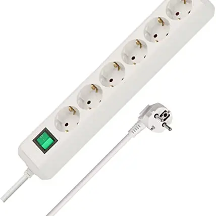 Brennenstuhl Eco-Line 6-Fach Steckdosenleiste mit Schalter und 1,5m Kabel - Weiß