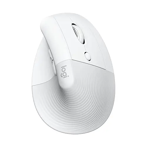 Logitech Lift Vertikale Ergonomische Maus, Kabellos, Leise Klicks, Kompatibel mit Windows/macOS/iPadOS - Weiß
