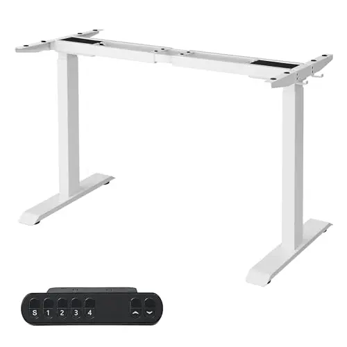 SONGMICS Höhenverstellbarer elektrischer Schreibtisch mit Memoryfunktion, stufenlos verstellbar, weiß