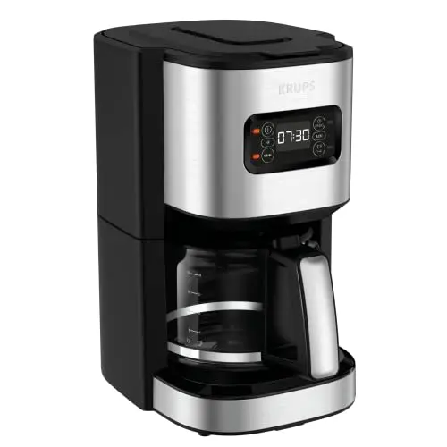 Krups KM480D Excellence Edelstahl Filterkaffeemaschine, 24h-Timer, 1,25L Kapazität, 15 Tassen