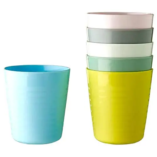 IKEA Kalas Geschirrset BPA-frei - Pastellfarben Becher, Teller, Schalen, Besteck