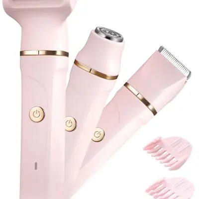 Damenrasierer, 3-in-1 Intimrasierer für Frauen, elektrisch und wasserdicht, Rosa