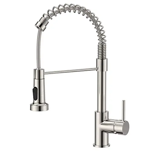 FORIOUS Hochdruck Küchenarmatur mit Ausziehbrause, 360° schwenkbar, Edelstahl