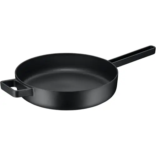 WMF Flavour Schmorpfanne 28 cm, gusseisen emailliert, induktion, hochrand, backofenfest, schwarz