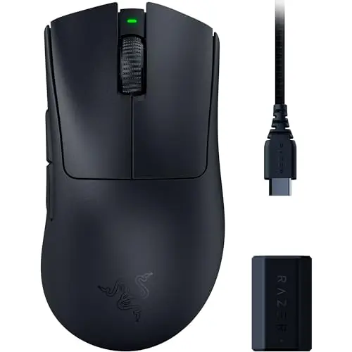 Razer DeathAdder V3 Pro - Ultra leichte E-Sport-Maus mit 8K Hz kabelloser Abtastrate (63 g) Schwarz