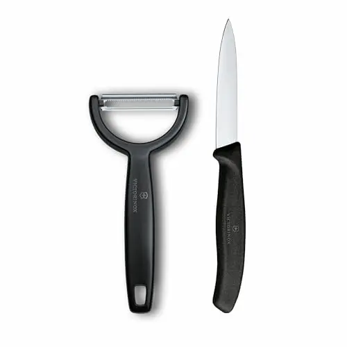 Victorinox Swiss Classic Gemüsemesser & Sparschäler, 2-teilig, extra scharfe Klinge, für Obst & Gemüse