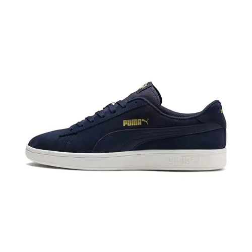 PUMA Unisex Puma Smash V2 Sneaker, Peacoat, Team Gold, Whisper White, 36 EU