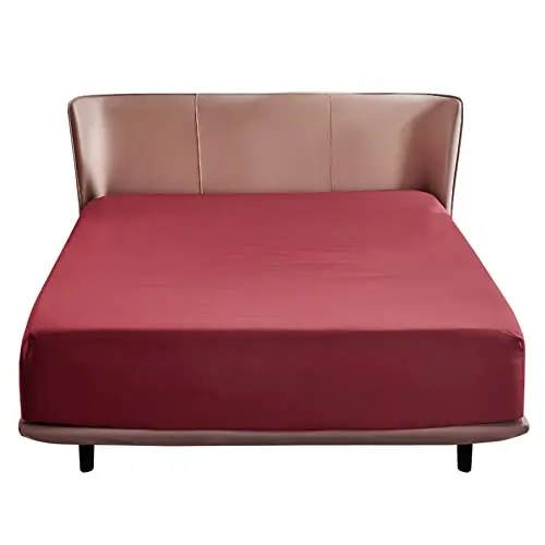 Bedsure Spannbettlaken 160x200 cm für Boxspringbett - Weiches Leintuch, Rot