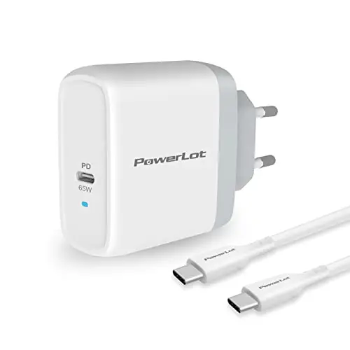 PowerLot 65W USB C Ladegerät mit 1.8M Kabel - Schnellladung für MacBook, Lenovo, Surface und mehr