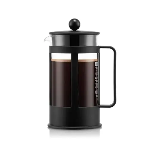 Bodum Kenya French Press 1L / 8 Tassen aus Glas und Edelstahl, spülmaschinenfest, made in Portugal
