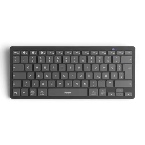 Inateck ultradünne Bluetooth-Tastatur, 3 Bluetooth-Kanäle, ergonomisch