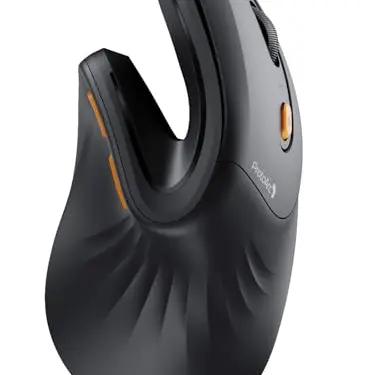 ProtoArc EM11 NL Ergonomische Vertikale Maus, Mini Kabellos Aufladbar, Funkmaus für Computer, iPad, Mac, Windows - Schwarz