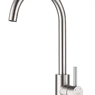 Krobec Küchenarmatur mit hohem Auslauf, drehbar, Edelstahl 304, Einhebelmischer